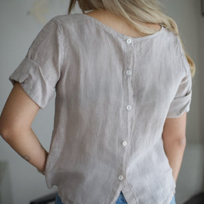 Leinen Shirt Taupe
