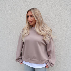 Pullover Taupe layered