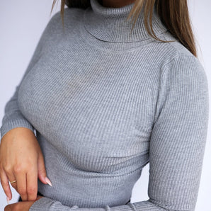 Rollkragen Longsleeve Ribbed